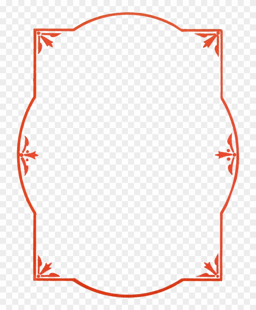 730 X 937 9 - Frame Transparent Background Red Clipart