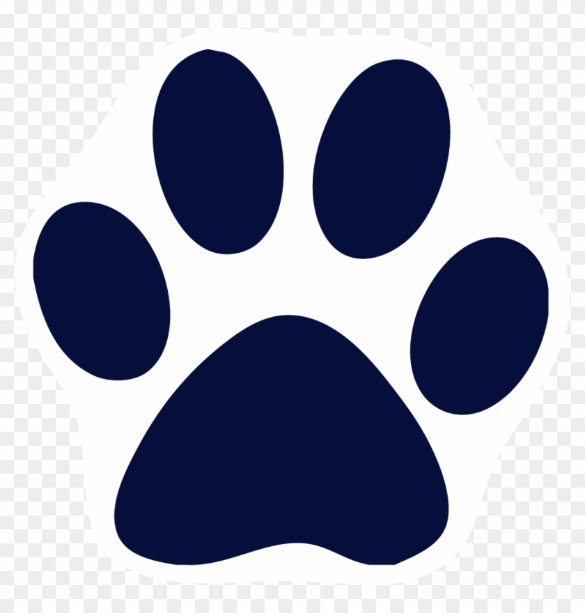 Navy Clipart Paw Print - Navy Blue Dog Paw - Png Download