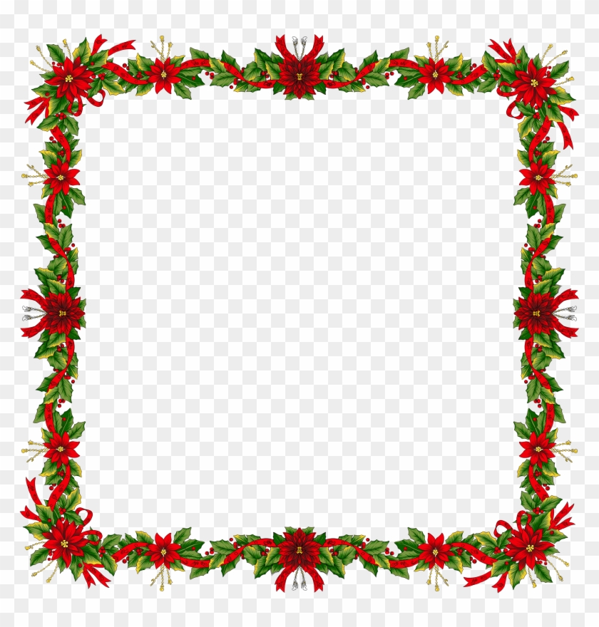 Large Christmas Transparent Png Photo Frame - Square Christmas Border Transparent Clipart