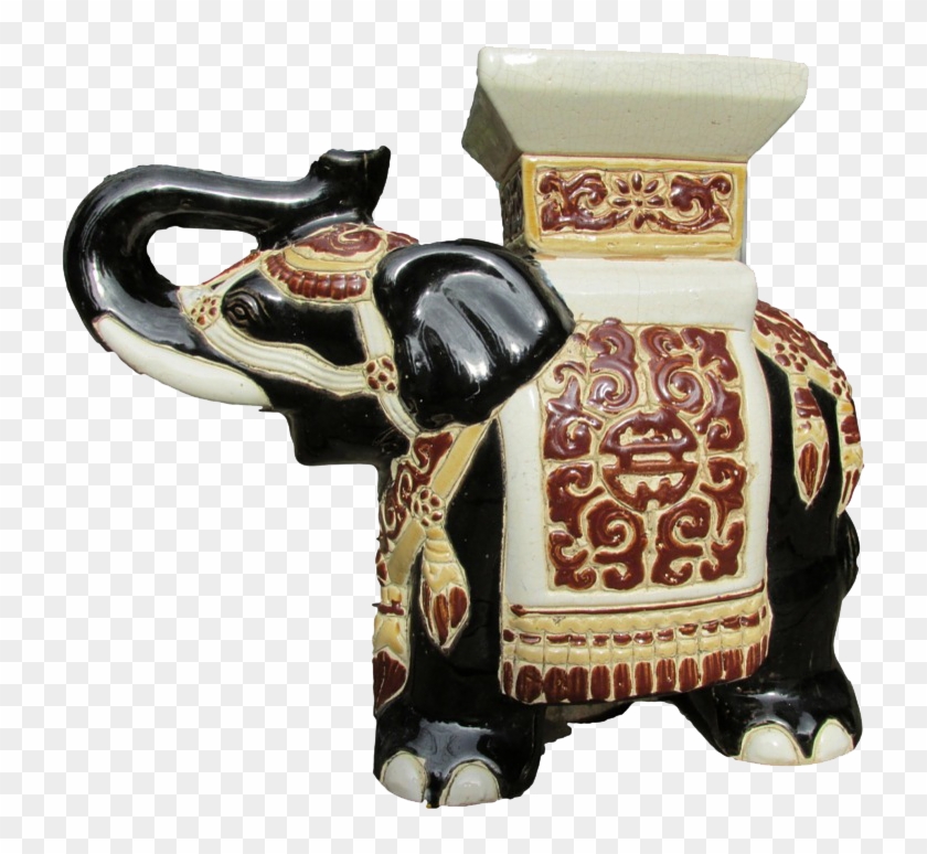 Decorated Ceramic Elephant - Porcelana De La India Clipart
