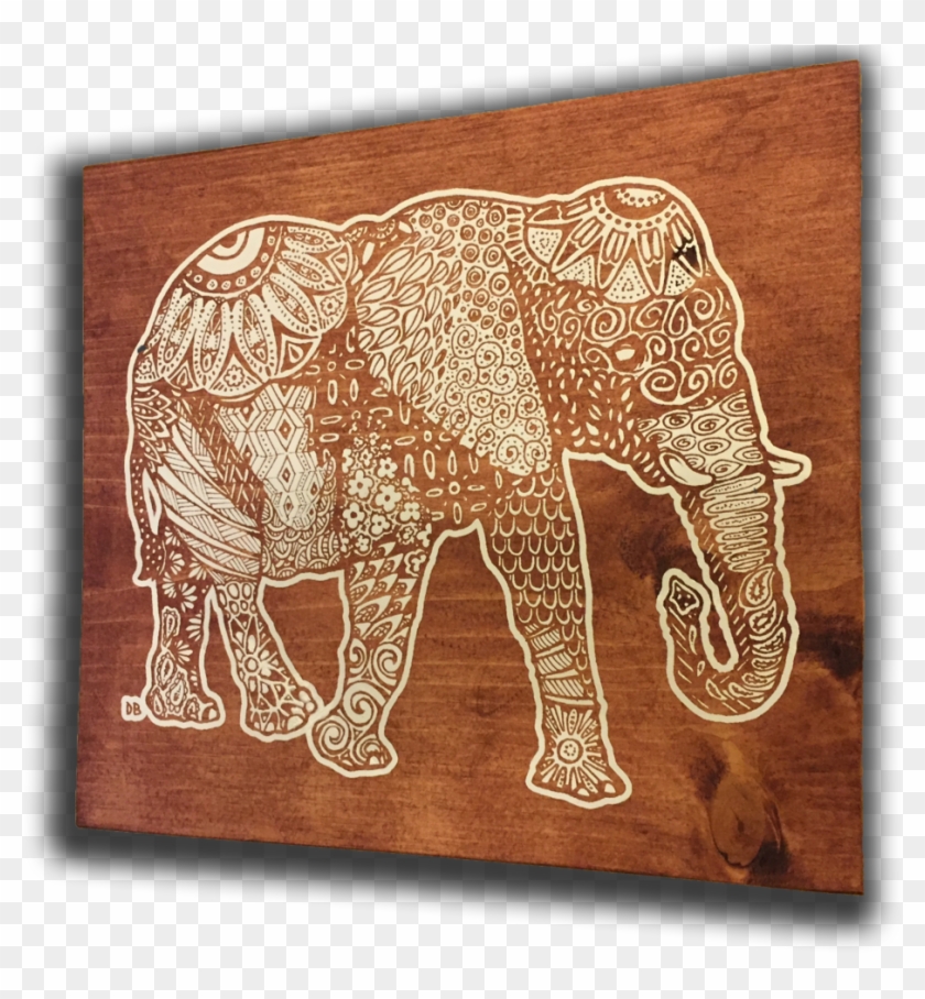Wood Elephant - Indian Elephant Clipart #1024961