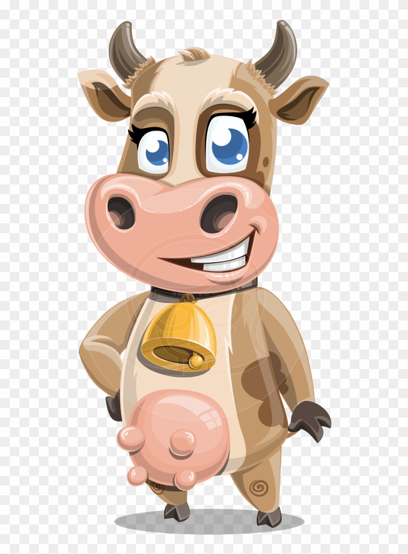 Young Cow Cartoon Vector Character Aka Colleen The - Illustration Clipart