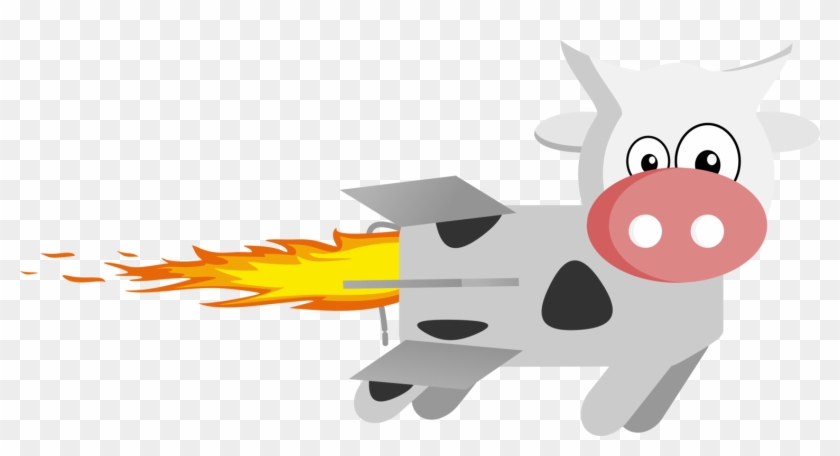 Baka Drawing Cartoon Computer Icons Rocket - Rocket Cow Clipart