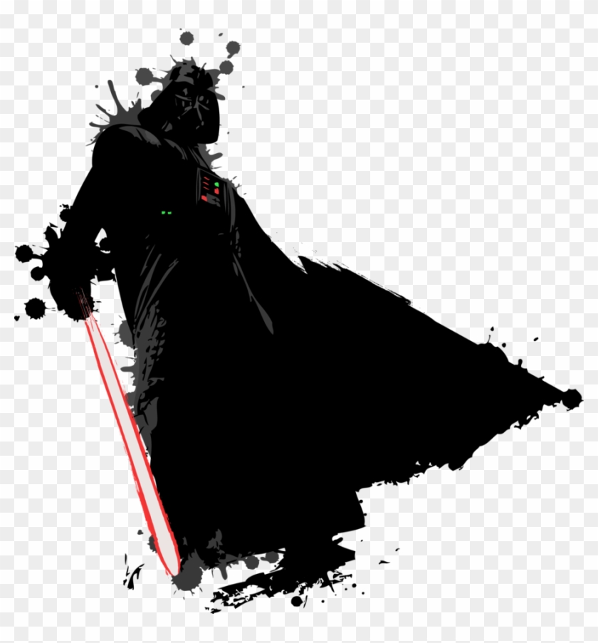 Svg Black And White Download Star Wars Splat Darth - Star Wars Darth Vader Clipart