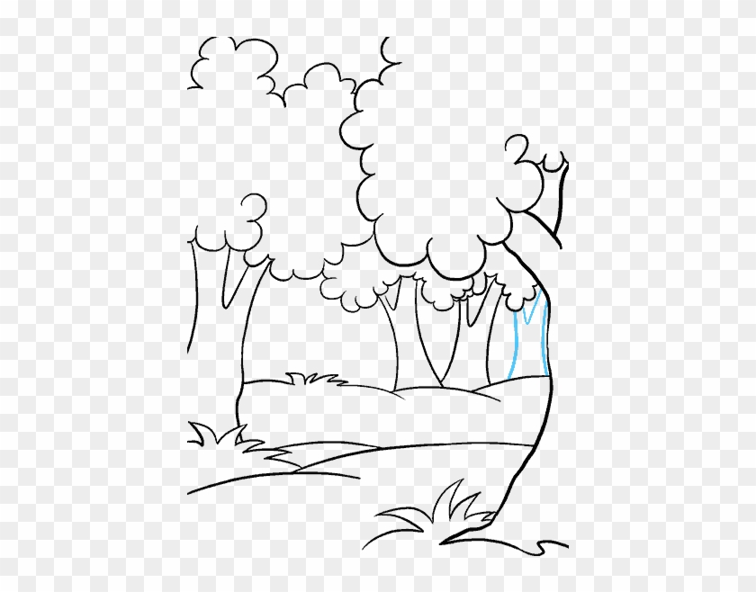 678 X 600 18 - Drawing Of A Forest Clipart