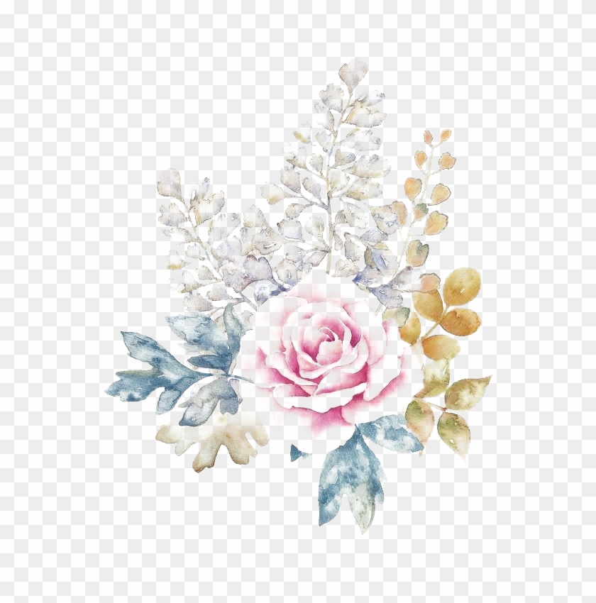 Watercolor Flowers Png Download Image - Free Watercolor Rose Background Clipart #1027574