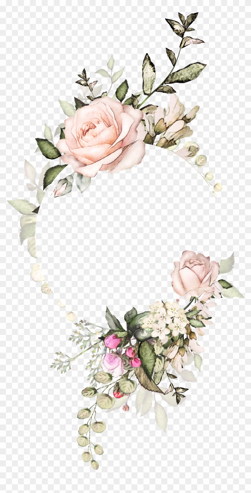 Gold Watercolor Flowers Png - Vintage Flowers Png Clipart
