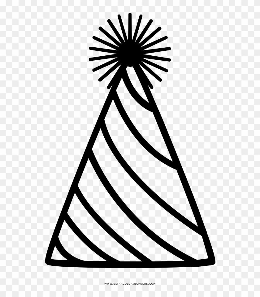 Birthday Hat Coloring Page - Gorro De Fiesta Png Para Colorear Clipart