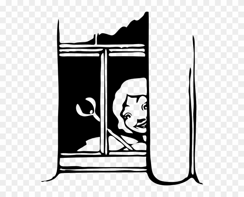 Fairy Peeking In Window Svg Clip Arts 558 X 599 Px - Png Download