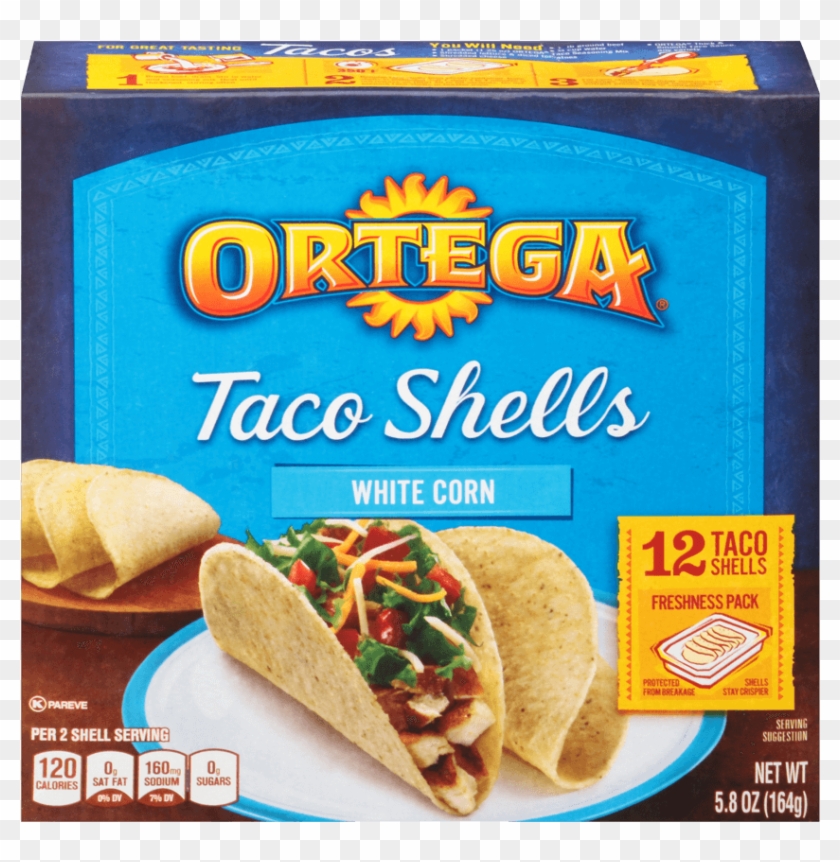 White Corn Taco Shells - Ortega Taco Shells Clipart