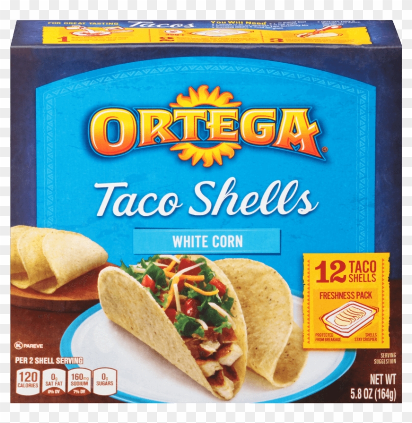 White Corn Taco Shells - Ortega Taco Shells Clipart #1028988