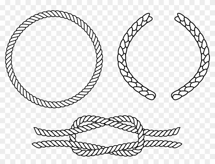 Rope Circle Png - Black And White Rope Vector Png Clipart #1029264