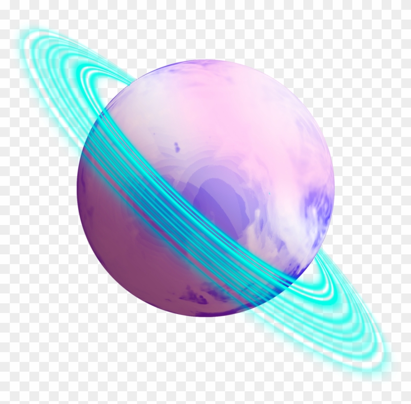 Transparent Vaporwave Transparent Background - Aesthetic Planet Png Clipart