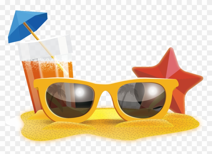 Sunglasses Emoji Clipart Beach - Graphic Design - Png Download #1029857