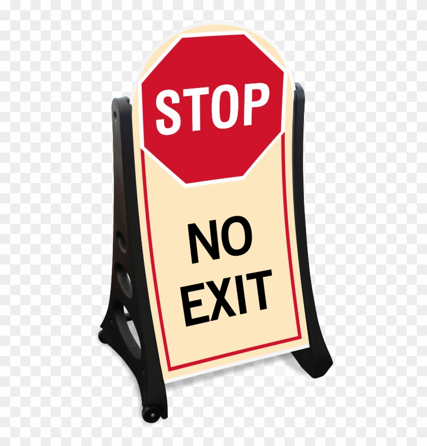 No Exit Stop Sidewalk Sign Kit - Stop Sign Clipart