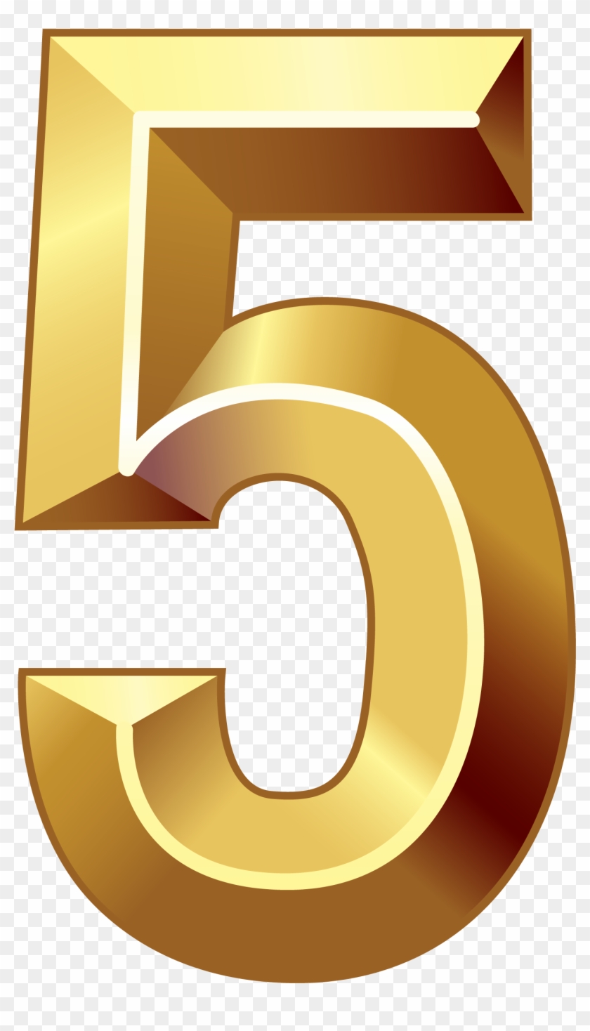 Gold - Number 5 Gold Png Clipart