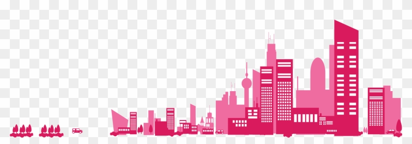 Request A Demo - Pink City Skyline Transparent Clipart #1031496