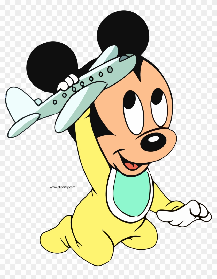 Baby Mickey Mouse Playing Toy Plane Clipart Png - Baby Mickey Mouse Playing Transparent Png