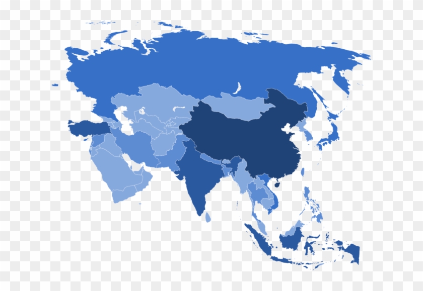 Blue World Map Photo Png Transparent Image - Map Of Asia Png Clipart #1032791
