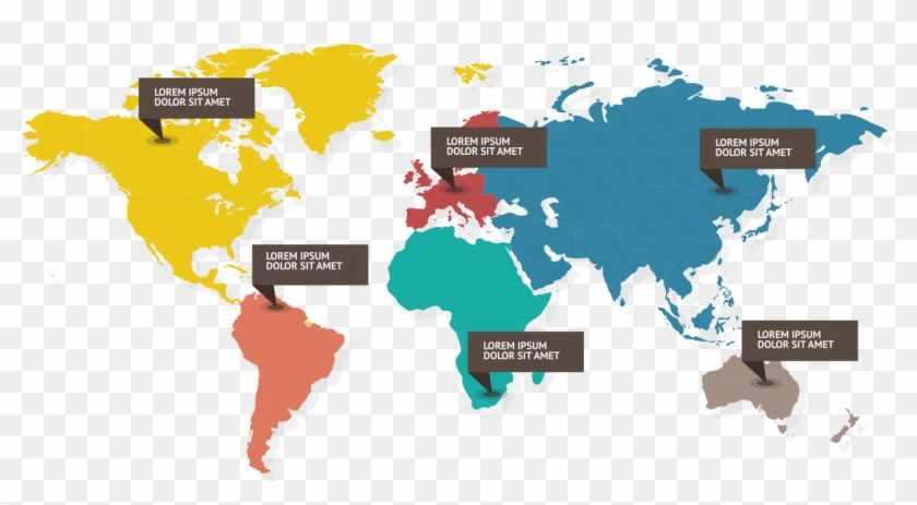 World Map Png - World Map With Bolts Clipart #1032817