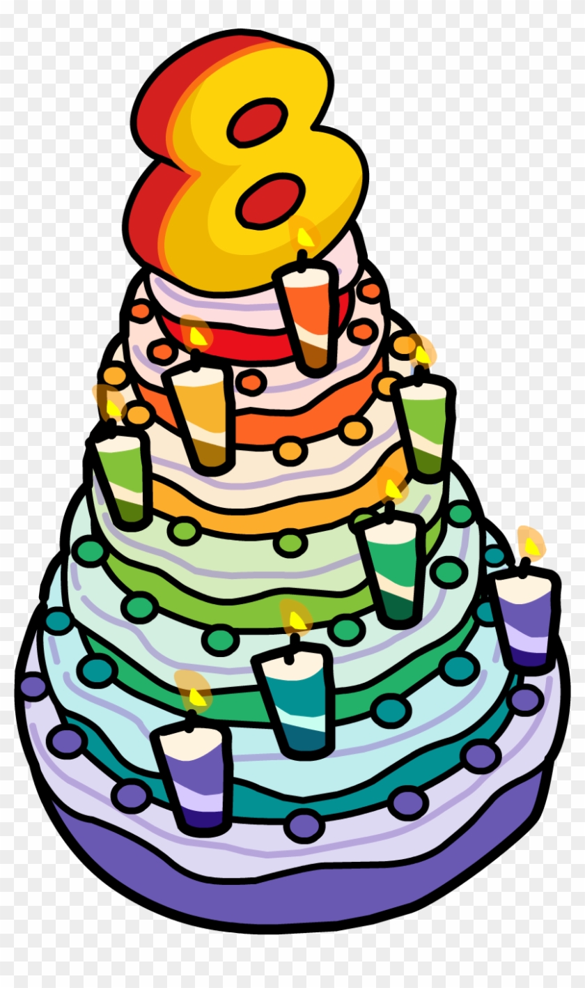 8th Anniversary Party Cake - Club Penguin Wedding Clipart #1033001
