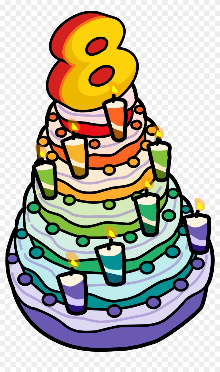 8th Anniversary Party Cake - Club Penguin Wedding Clipart