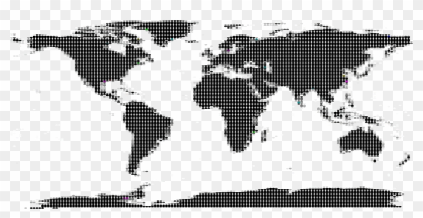 Maps Clipart World Map Outline - Black White World Map Border - Png Download #1033092