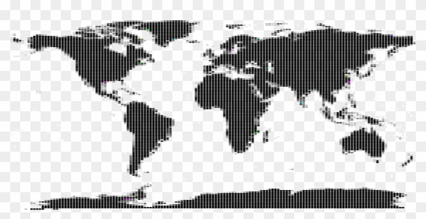 Maps Clipart World Map Outline - Black White World Map Border - Png Download