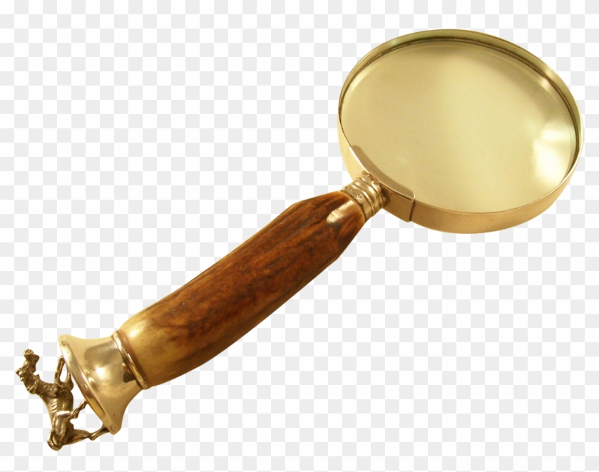 Stunning Vintage Magnifying Glass With Antler Handle, - Vintage Magnifying Glass Transparent Background Clipart
