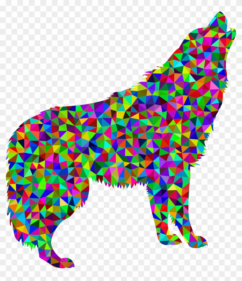 This Free Icons Png Design Of Low Poly Prismatic Howling Clipart #1034282
