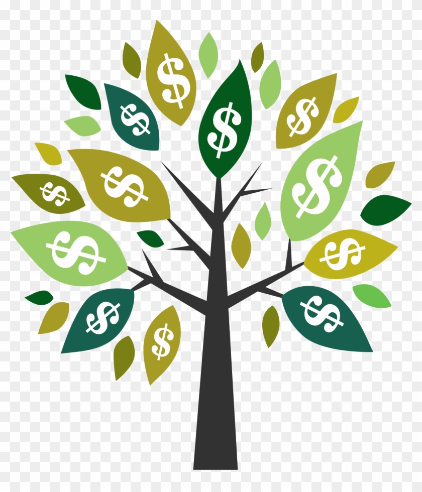 Dollar Sign Money United States Dollar - Arbol Con Hojas De Dolares Clipart #1034374