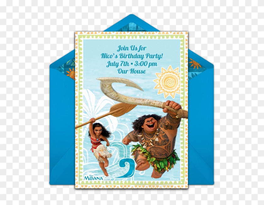 Moana & Maui Online Invitation - Moana The Movie Characters Png Clipart