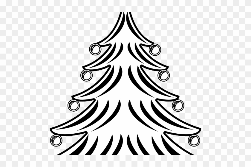 Drawn Christmas Lights Black And White - Black And White Christmas Tree Drawing Clipart