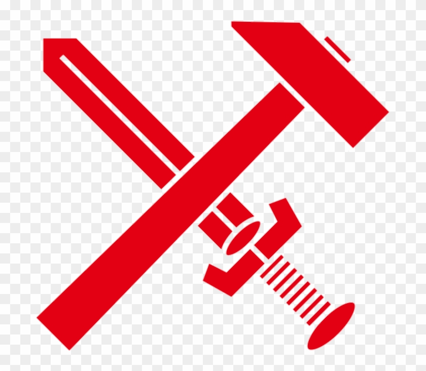 Strasserism Hammer And Sword Red - Sword And Hammer Png Clipart