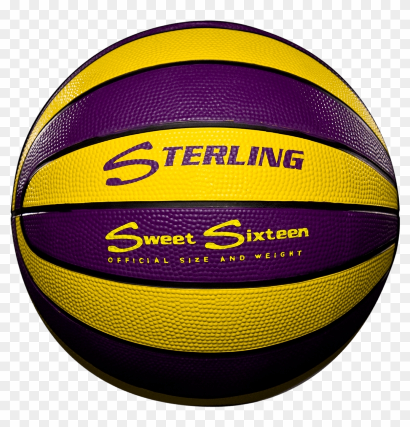 16 Panel Rubber Camp Basketball - Purple And Gold Basketball Clipart #1038311