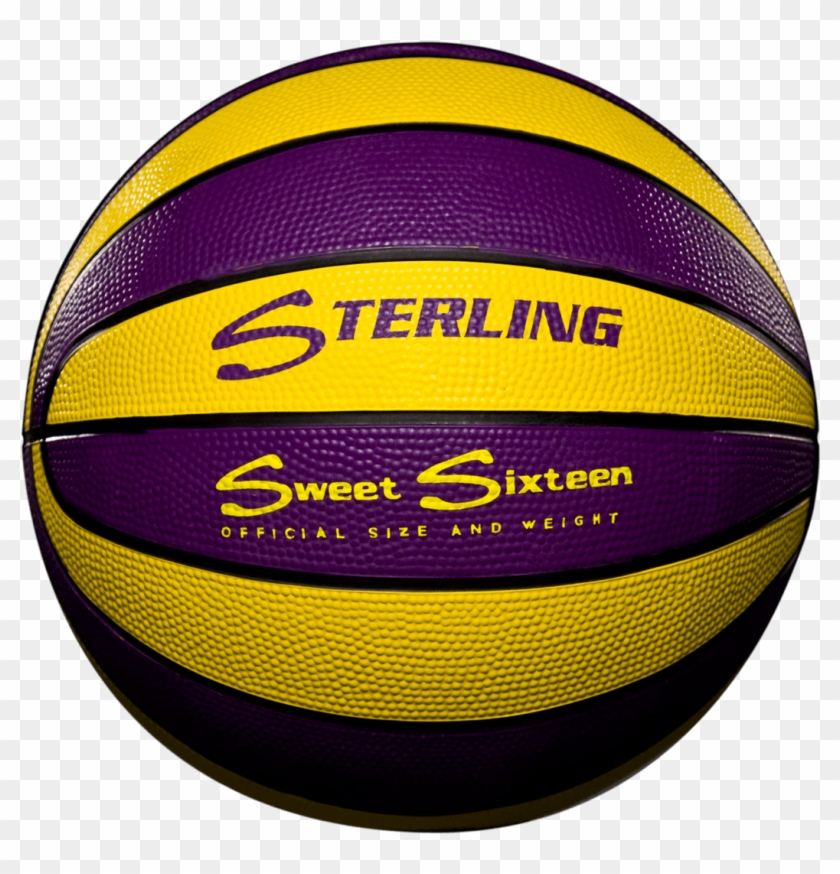 16 Panel Rubber Camp Basketball - Purple And Gold Basketball Clipart