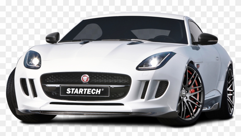 White Startech Jaguar F Type Coupe Sports Car - Jaguar F Type Lumma Clipart