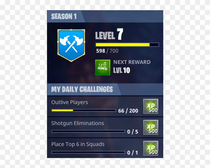 Daily-challenges - Fortnite Season 1 Level 10 Reward Clipart