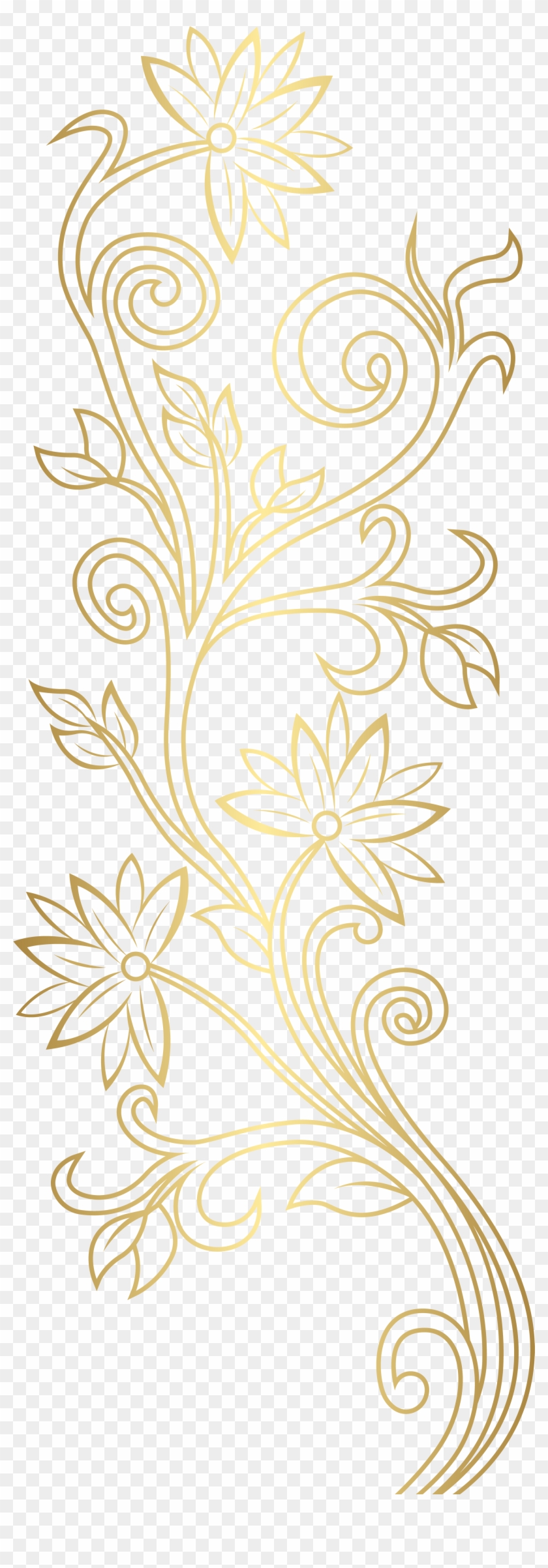Floral Pattern In Gold Png , Png Download Clipart #1039611