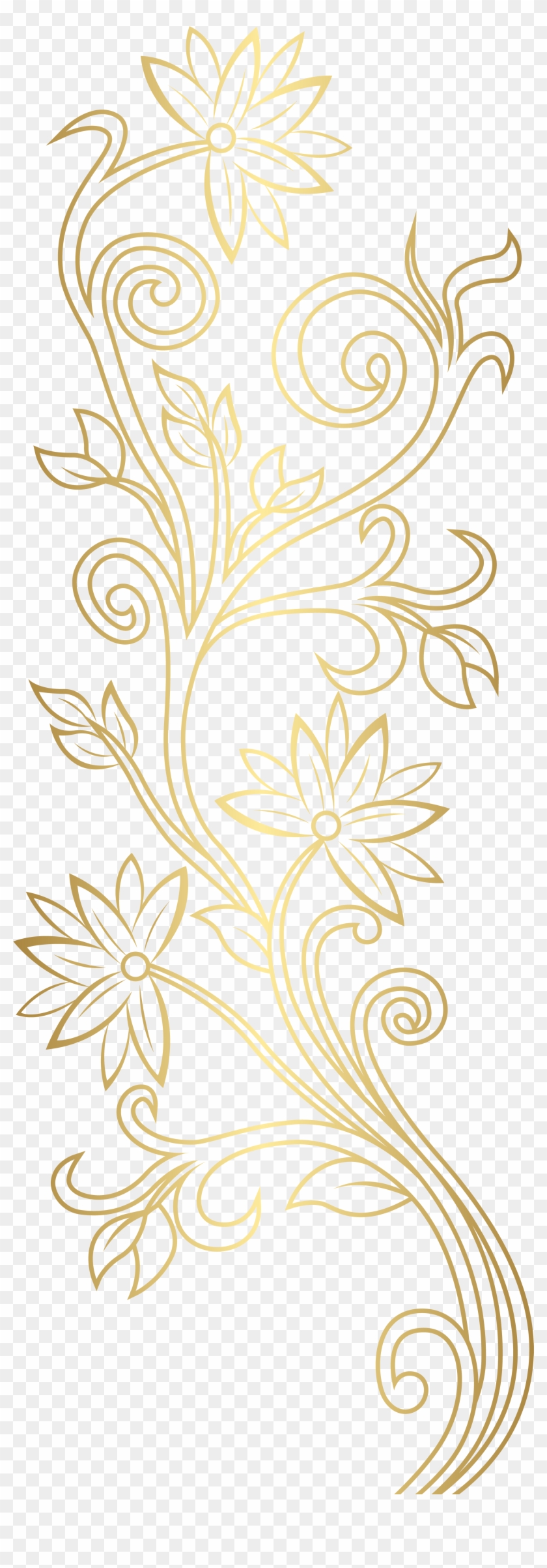Floral Pattern In Gold Png , Png Download Clipart