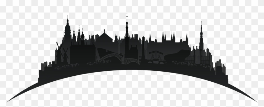 Amsterdam Skyline Silhouette At Getdrawings - Amsterdam Skyline Black And White Silhouette Clipart #1039712