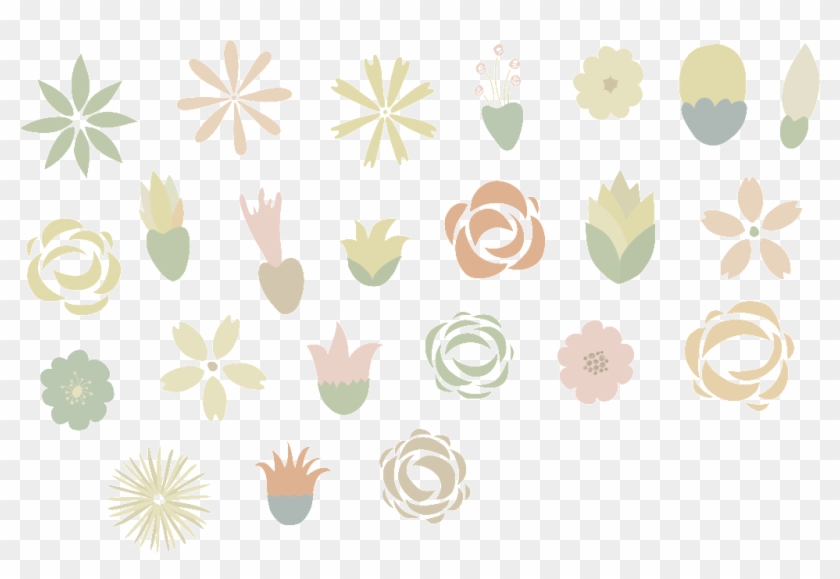 Hand Drawn Fresh Flower Pattern - Circle Clipart #1039800