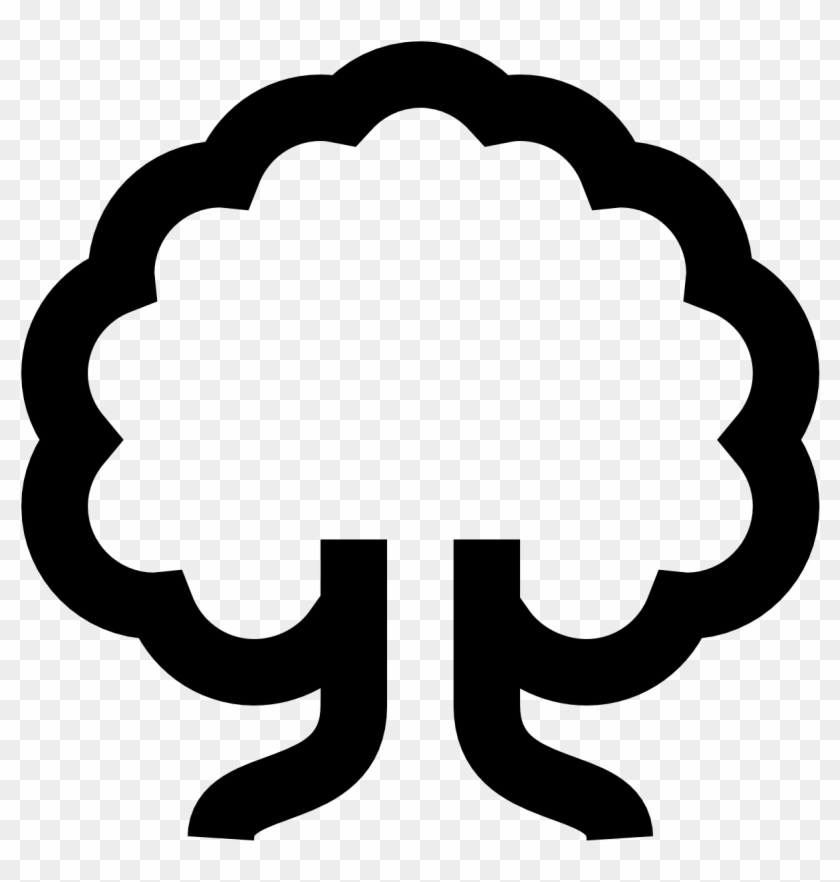 Tree Icon Images - Oak Tree Icon White Clipart #1040084
