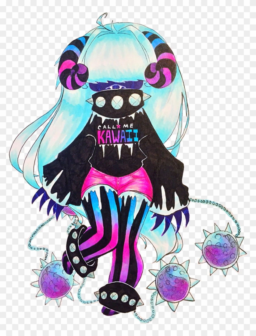 Pastel Goth Monster - Illustration Clipart #1040498
