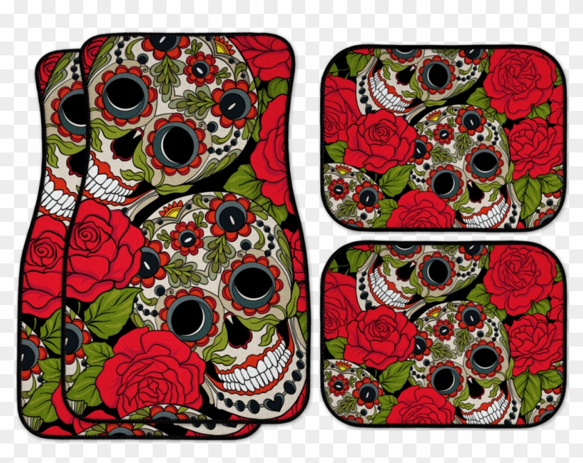 Sugar Skull Colors - Sugar Skull Pattern Background Clipart