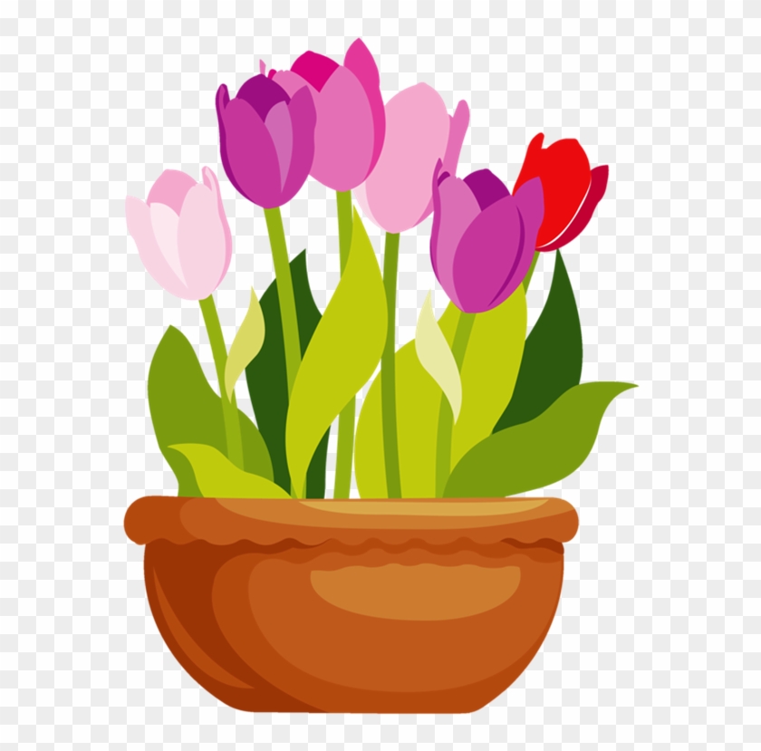 Flower Pot Clipart - Pot Of Flowers Clipart - Png Download
