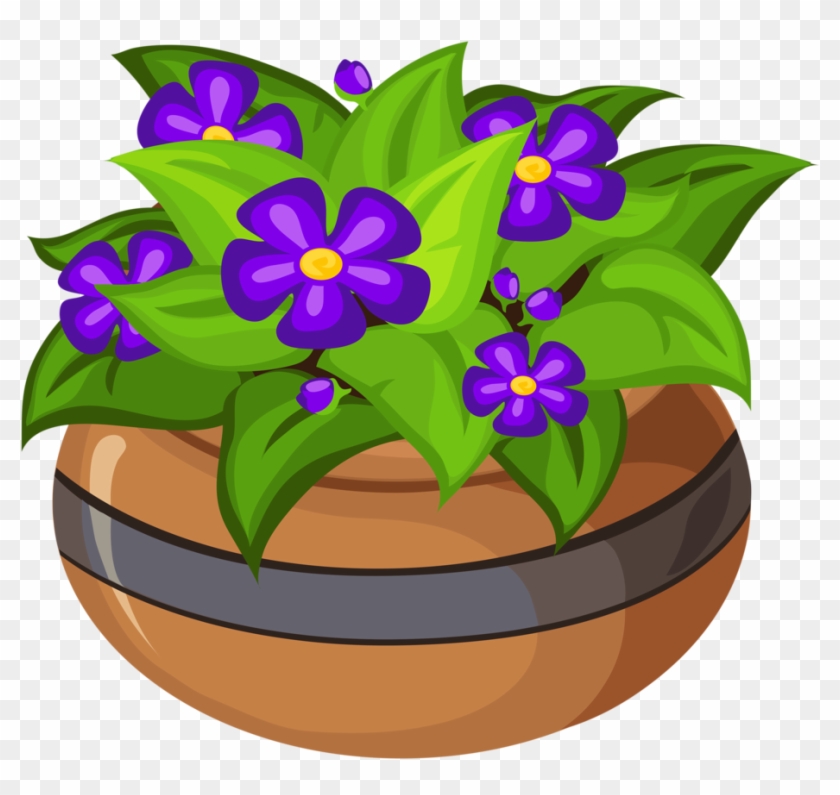 Potted Flowers, Potted Plants, Flower Pots, Friendship - Periwinkle Clipart