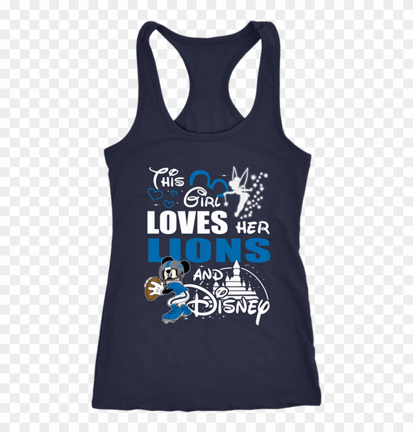 This Girl Loves Her Detroit Lions And Mickey Disney - Shirt Clipart