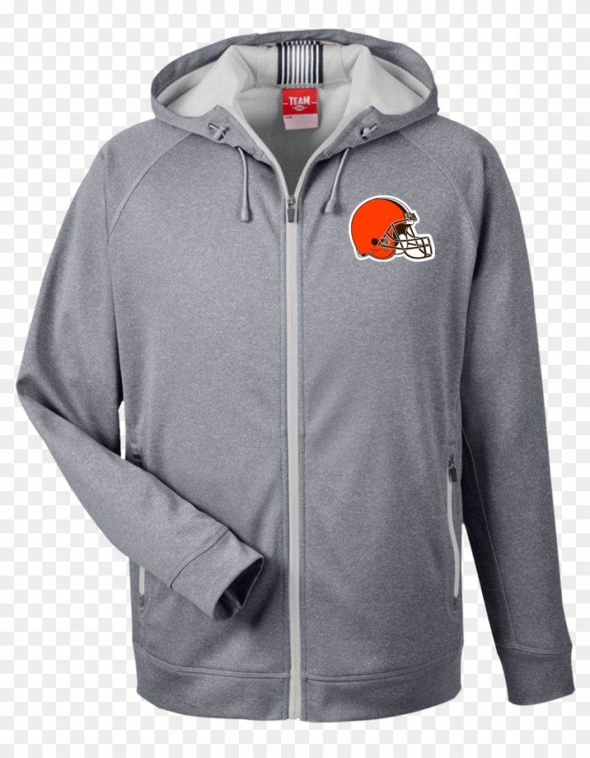 Cleveland Browns Logo Heathered Hooded Jacket - Sweatshirt Clipart