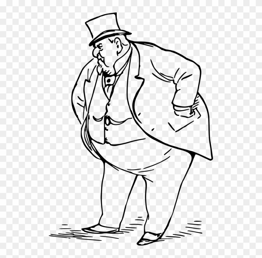 Fat Man Drawing Clipart #1043347